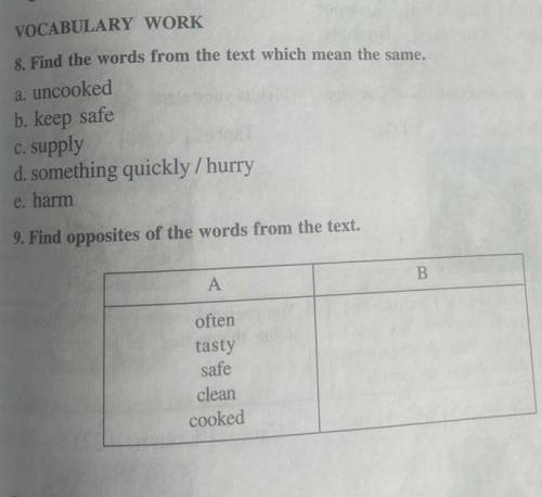 8) Find the words the text which mean the same 9) Find opportunities the words from the text ​надоо