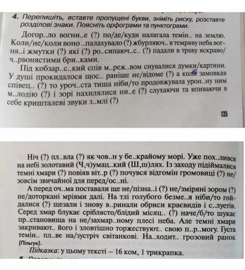 Перепешіть, вставте пропущені букви, зніміть риску, розставте розділові знаки.