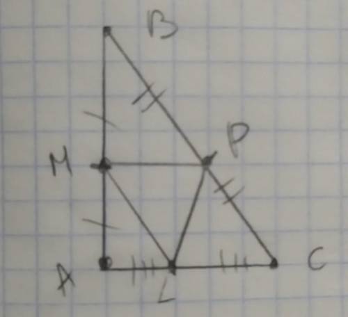 Дано: ABC- треугольник МР, РL, ML- средние линииР(периметр)LMP= 60см²tg(угла)MLP=8/15Найти: S(площад