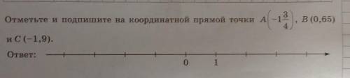 Отметьте и подпишите на координатной прямой точки: