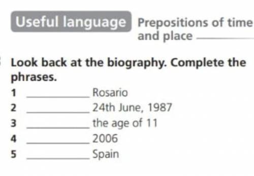 Look back at the biography . Complete the phrases. мне дам подписку и лайк 