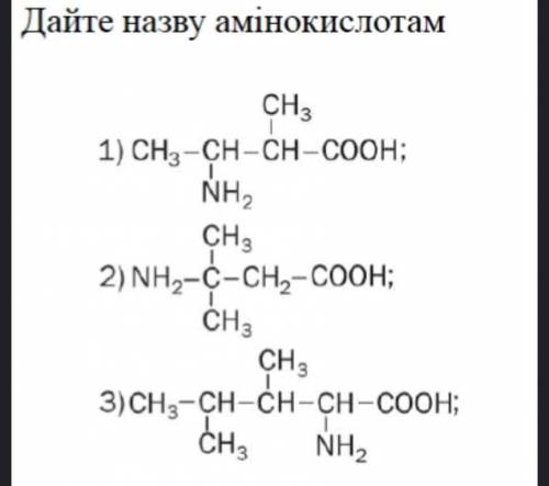 Дати назву амінокислотам 