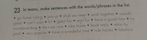 23. In teams, make sentences with words/phrases in the list
