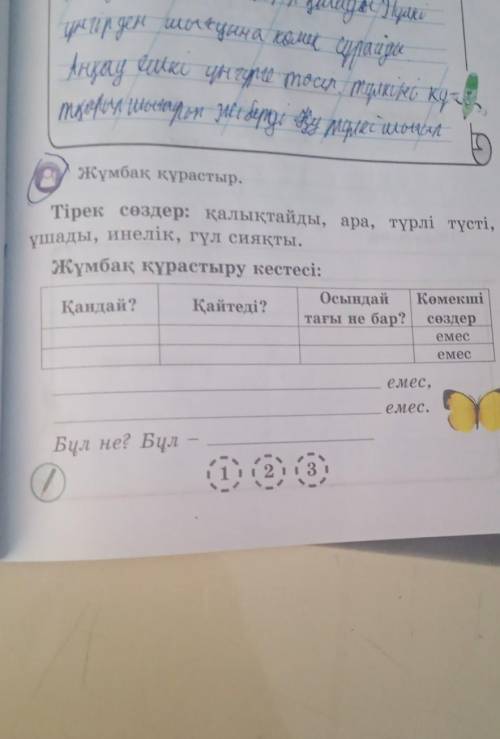 Жұмбақ құрастыру кестесі ​