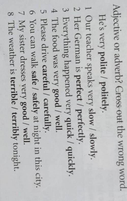 Задание на фото , Adjective or adverb 