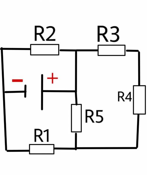 Найти Rобщ. (сократить цепь)R1=6 ом R2=10 ом R3=8 омR4=2 ом R5=13 ом