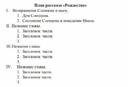 Сложный план рассказа Рождество В.В. Набоков ♥️