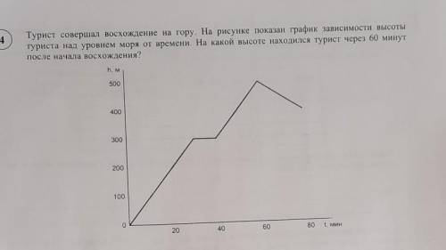 Турист совершал восхождение на гору задание на листочке