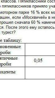 Заполните таблицу, Обыкновенные дроби 7/10 Десятичные дроби 0,05 проценты 12%