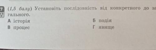Установіть послідовність від конкретно до загального 