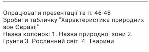 Табличка природніх зон Євразії (до іть будь ласка мені дуже потрібно) 