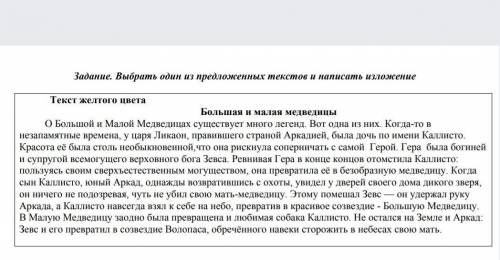 написать изложение нужно 