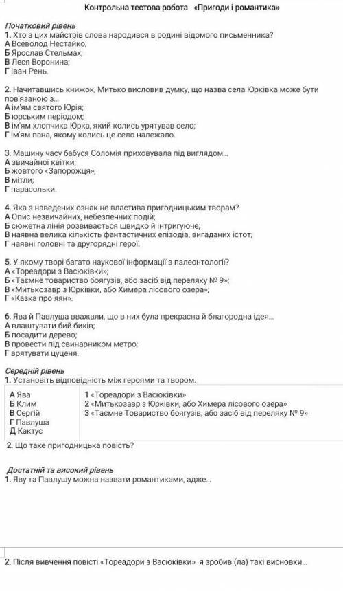 До іть зробити к/р з української літератури 6 клас