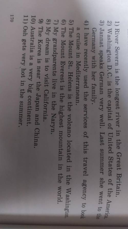 In the sentences below some articles are not used correctly. Find and correct mistakes