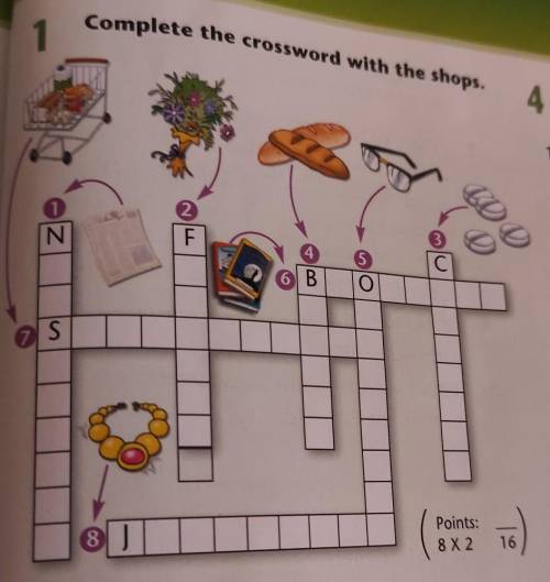 Complete the crossword with the shops. умоляюююбююю