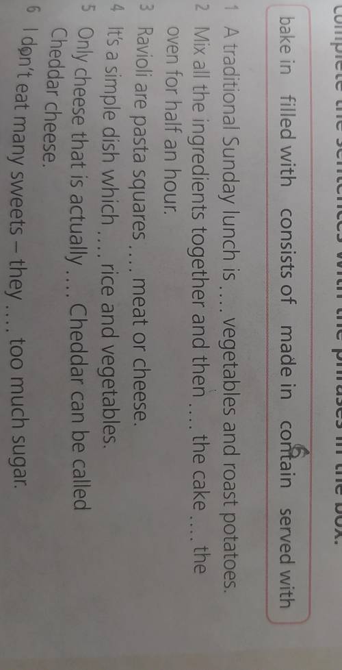 Complete the sentences with the phrases in the box.