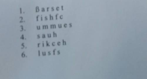 Поставьте буквы в правильном порядке, чтобы получилось слово? Barsetfish fcu m m uessauhrikcehlusfs