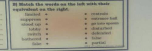 Match the words on the left with theirequivalent on the right.