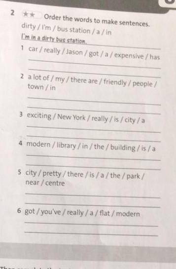 Order the words to make sentences 