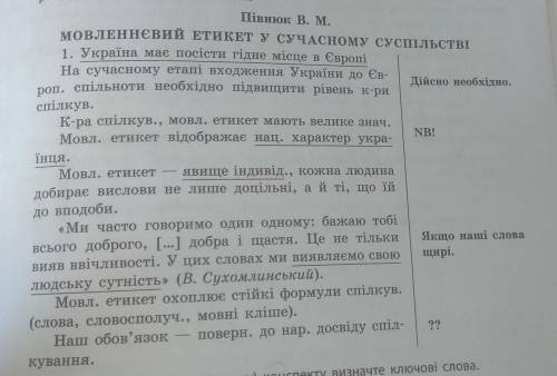 ІТЬ, ІВ • У першому реченні (пункті плану) конспекту визначте ключові слова.•Чи згодні ви з тим, як