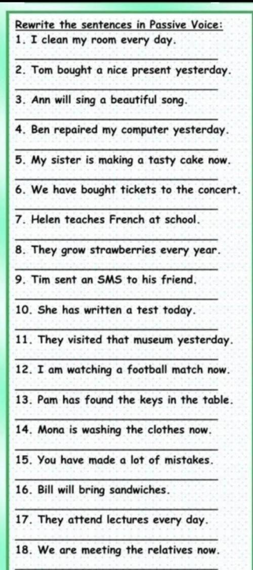 от 1 до 18 in passive voice