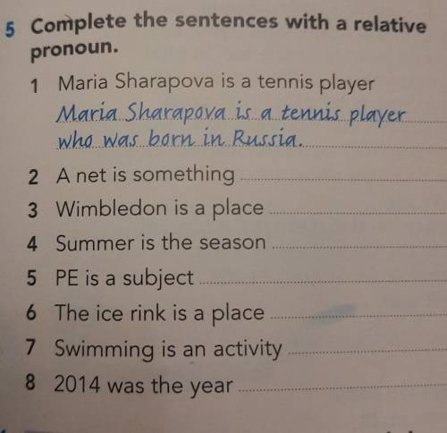 Complete the sentences with a relative pronoun
