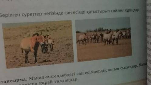 Берілген суреттер негізінде сан есімді қатыстырып сөйлем құрандар 