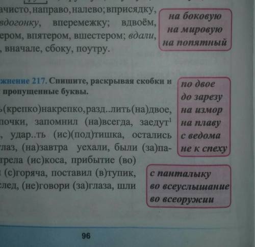 Со словами из рамок (стр. 96) составьте и запишите 3-4 предложения.