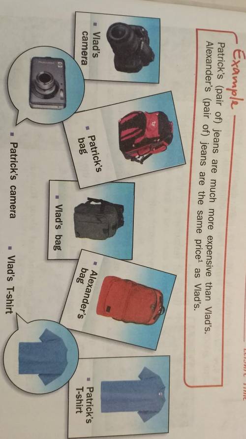look at Vlad's and Patrick's clothes bought in one of the famous Moscow departmen stores GUM. Use