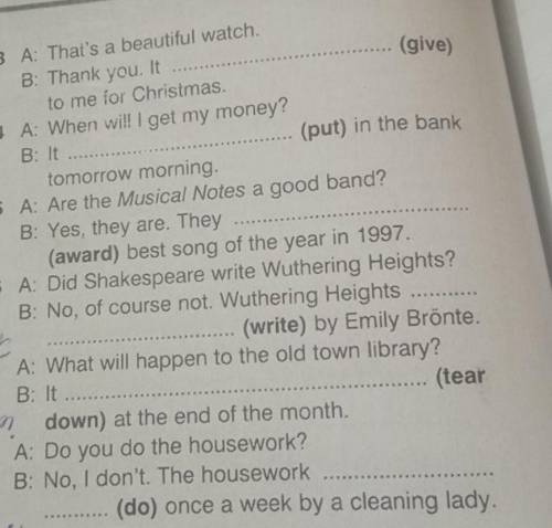 Fill in the gaps with the correct passive tense of the verbs in brackets . 