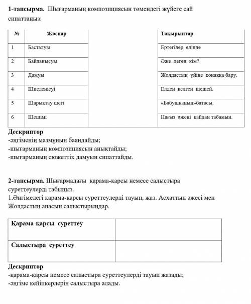 такырып: Нағыз әже қайда? әңгімесінің фабуласы мен сюжеті