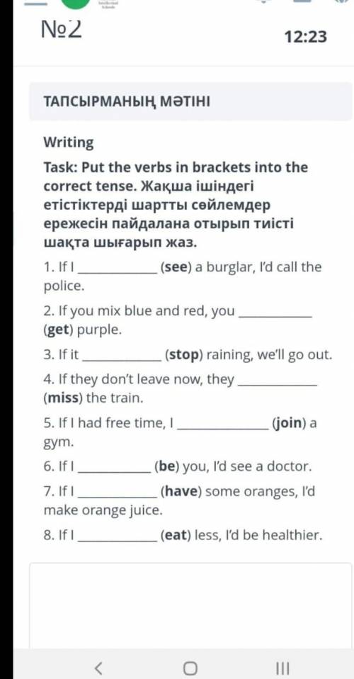 Task.Put the verbs in brackets into the correct tense