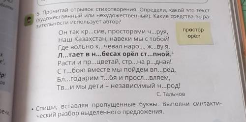сделайте синтактический разбор(по членам предложения) выделенного предложения