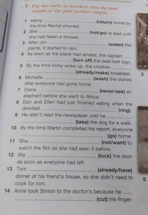 Put the verbs in brackets intro the past simple or the past perfect simple