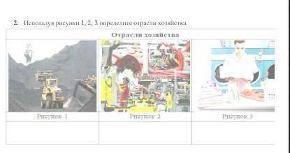 Используя рисунки 1, 2, 3 определите отрасли хозяйства.