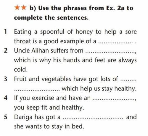 Use the phrases from Ex. 2a to complete the sentences