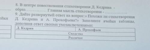 Заполните ячейки таблицы дополнив ответ своими умозаключениями кедрин Прокофьев сходства и различия