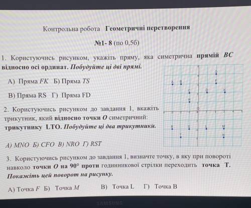 максимально подробно и с рисунком Контрольна робота Геометричні перетворення1 - 8 (по 0,56)1. Корис