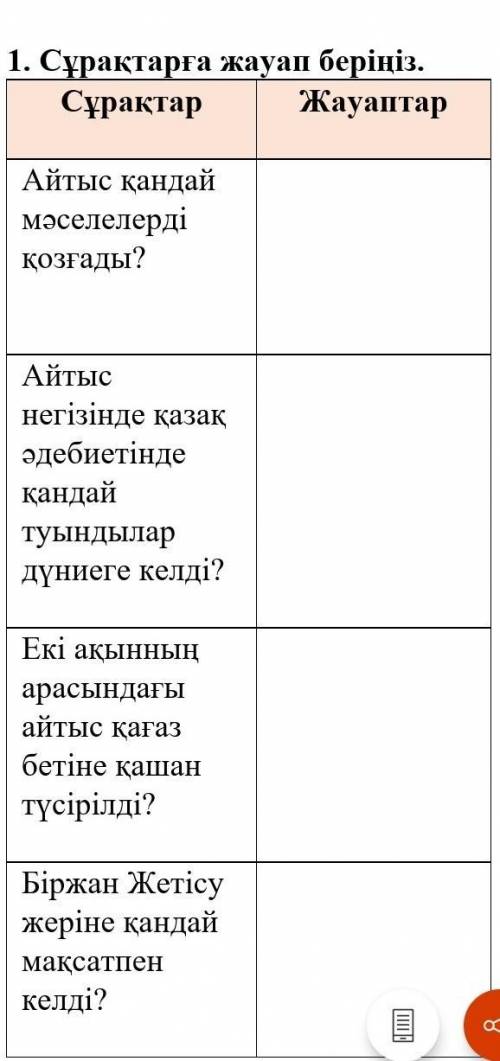 Помагите с казахским . Там текст и вопросы по нему