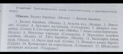 21-жаттығу. Трансформируйте имена существительные в притяжательнуюформу