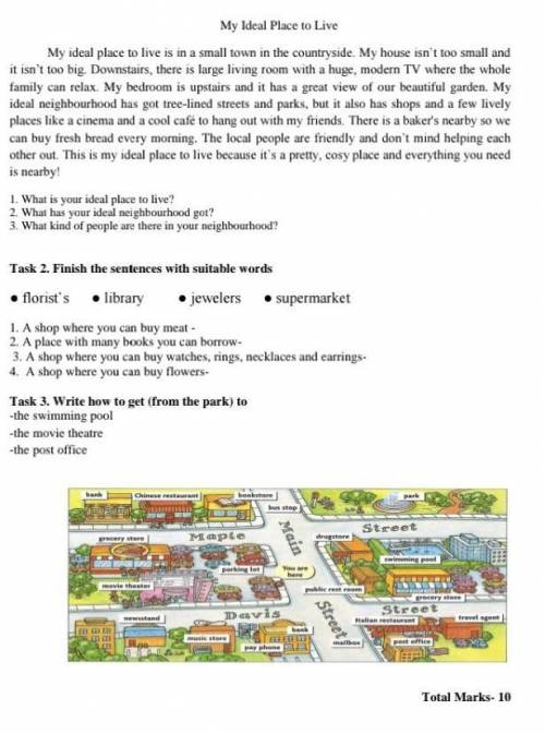 Finish the sentences with the suitable words 3taskwhite how get to (from the park) to 