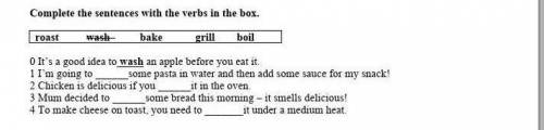 Complete the sentences with the verbs in the box