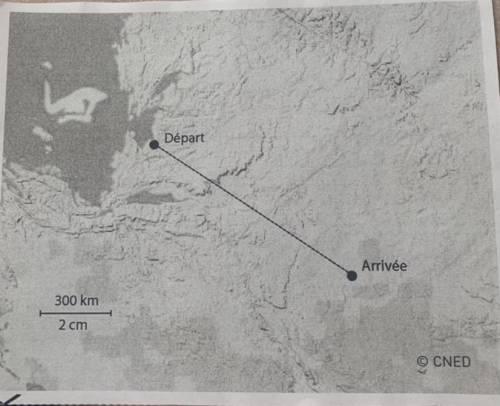 1. Quelle est l’échelle de cette carte ? 2. Quelle distance les voyageurs ont-ils parcourue dans la