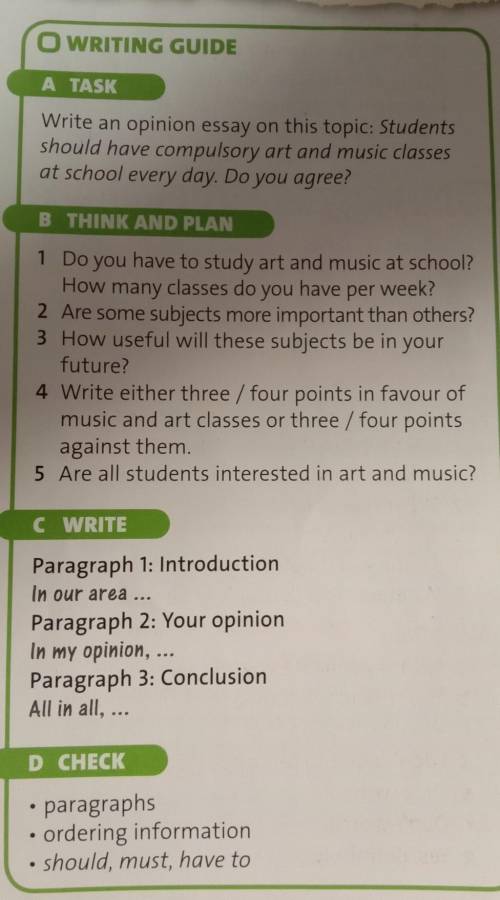 4 ACTIVATE Follow the steps in the writing guide.