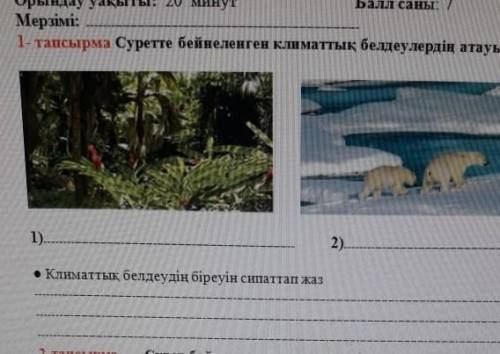 Суретте бейнеленген климаттық белдеулердін атауыр жаз