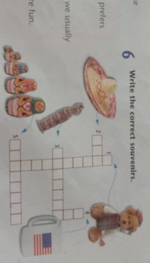 6.Write the correct souvenirs.12435129 page​