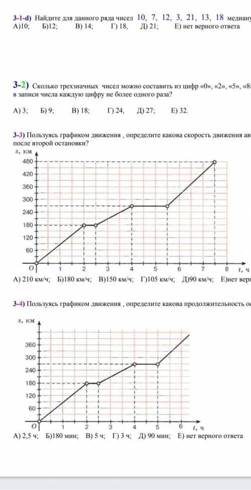 пользуясь графиком движения, определите,какова скорость движения автомобиля после второй остоновки?