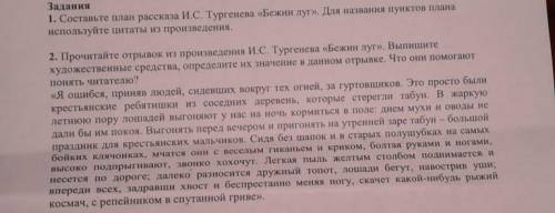 составьте план рассказа и. с. тургенева бежин луг. для названия пунктов плана используйте цитаты из