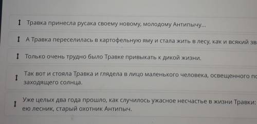 Восстанови историю жизни собаки Травки, используя принцип биографического времени. Установи последов