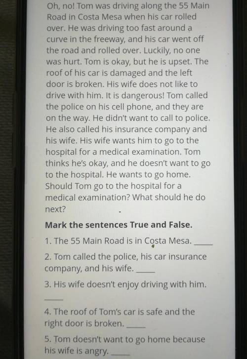 Read the text and mark sentences True or False​